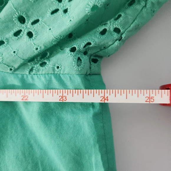 JCrew Green Eyelet Women's Top, Size XXL, NWT - Picture 5 of 6